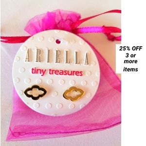 Gold Spade stud earrings Ariella Treasures dainty cut out jewelry small